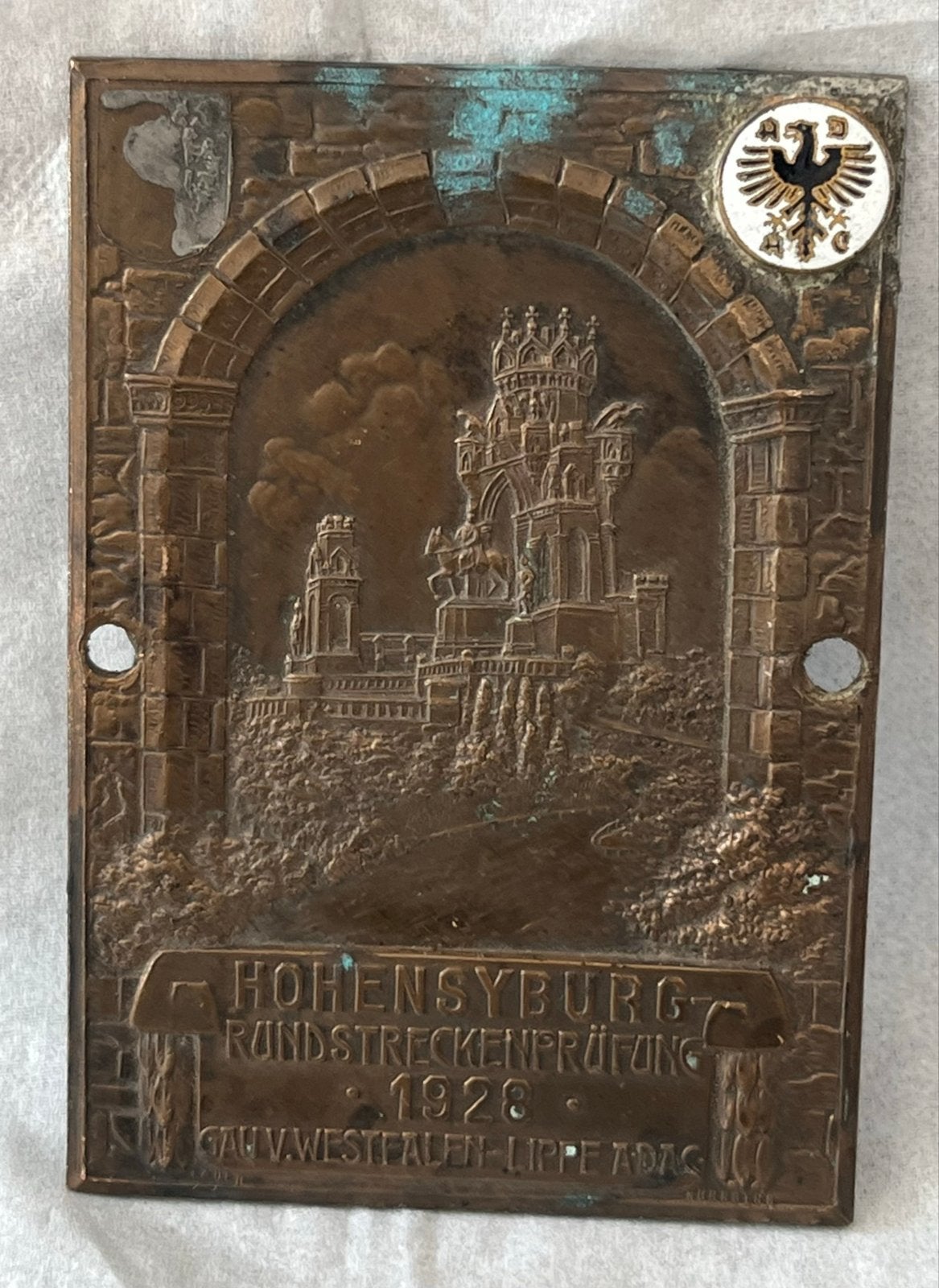 Zeldzame Hohensyburg Rundstreckenprüfung 1928 Plaquette auto, Verzamelen, Automerken, Motoren en Formule 1, Verzenden, Gebruikt