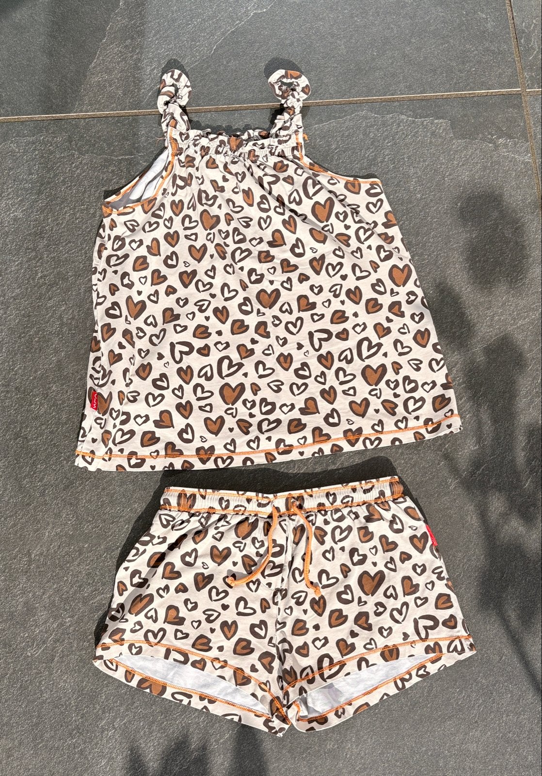 Claesens pyjama setje met hartjesprint - Maat 14, Ophalen of Verzenden, Zo goed als nieuw, Maat 164