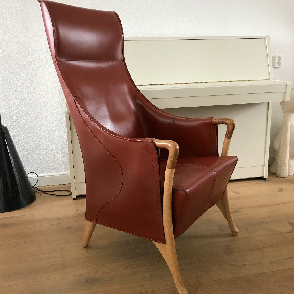 Giorgetti Progetti 64240 Highback chair design fauteuil, Huis en Inrichting, Fauteuils, Gebruikt, 75 tot 100 cm, Ophalen of Verzenden