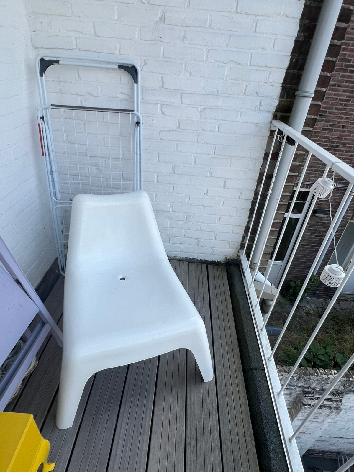 Witte stoel ikea, Tuin en Terras, Ligbedden, Ophalen, Zo goed als nieuw, Plastic