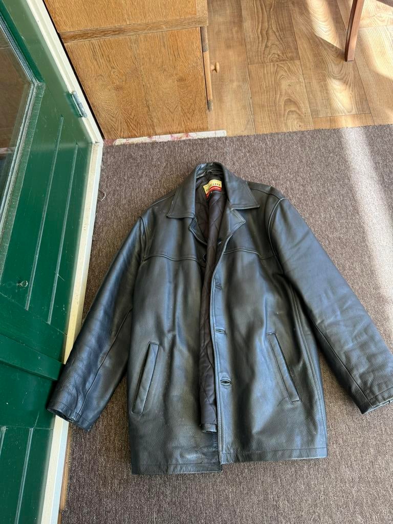 Vintage VET koele Travellers lederen heren jas maat M, Motoren, Ophalen of Verzenden, Tweedehands, Heren, Jas | leer