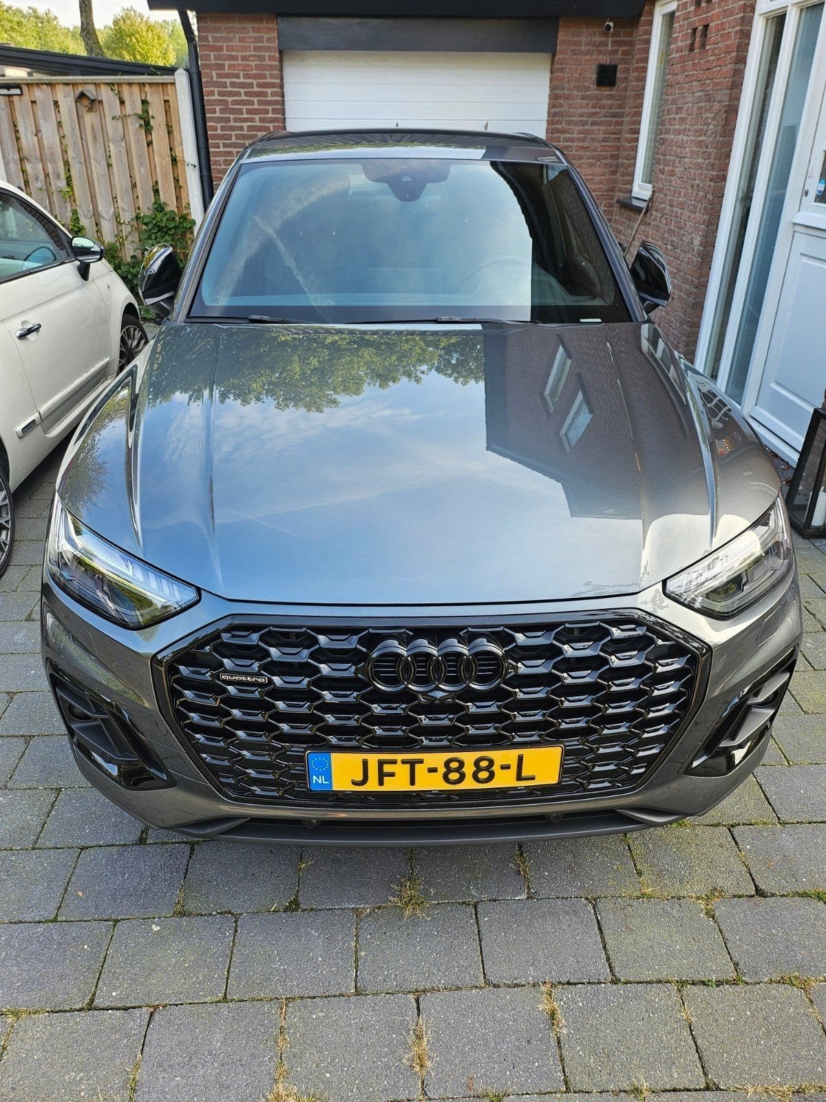 Audi Q5 55 Tfsi e 367pk Phev S Tronic Quattro 2022 Grijs, Automaat, Zwart, Leder en Stof, Vierwielaandrijving