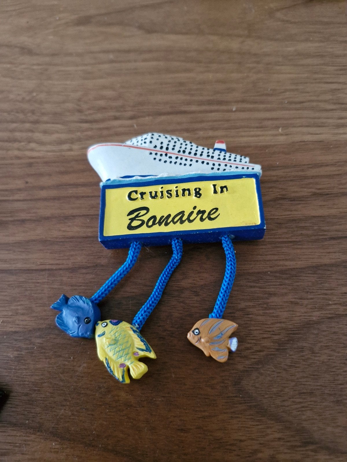 Koelkastmagneet 'Cruising In Bonaire' met vissen, Ophalen of Verzenden, Gebruikt
