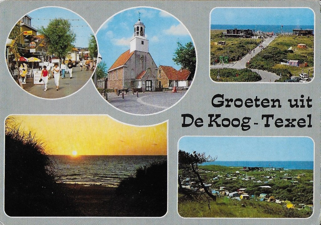 Q596 Gelopen ansichtkaart de koog texel, Ophalen of Verzenden, 1980 tot heden, Gelopen, Waddeneilanden
