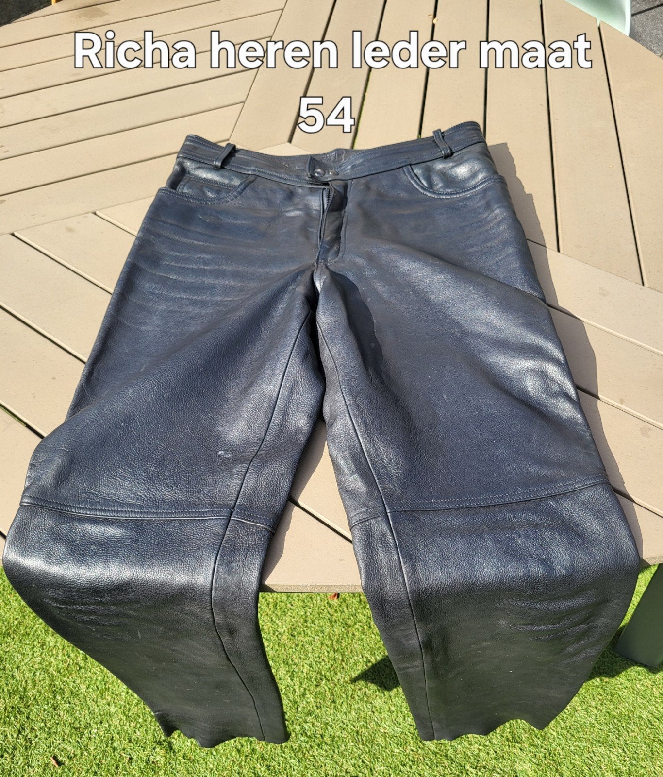 Richa lederen motorbroek mt 54, Broek | leer, Heren, Ophalen of Verzenden, Richa