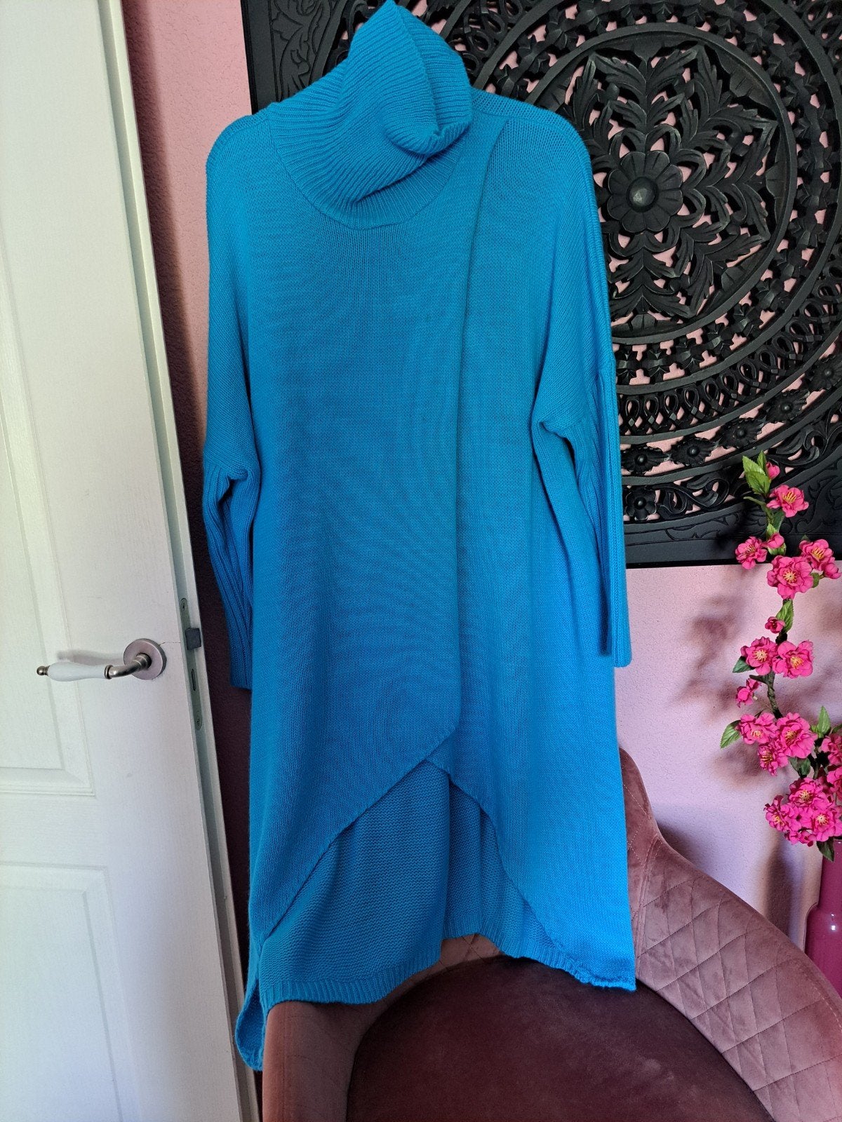 Leuke lange trui/ jurk maat 46-48 als nieuw, Ophalen of Verzenden, Zo goed als nieuw, Maat 46/48 (XL) of groter, Blauw