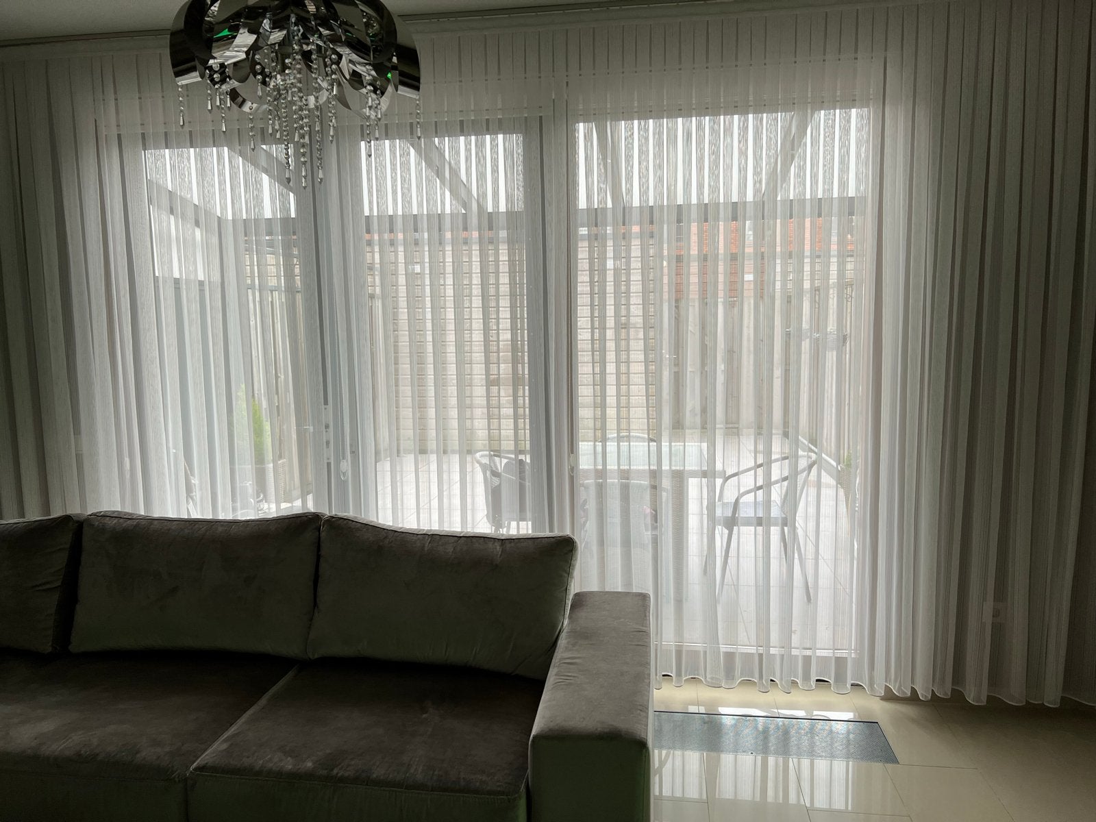 Set van 4 witte vitrage, diverse afmetingen, Gebruikt, Wit, Lamellen, Ophalen of Verzenden