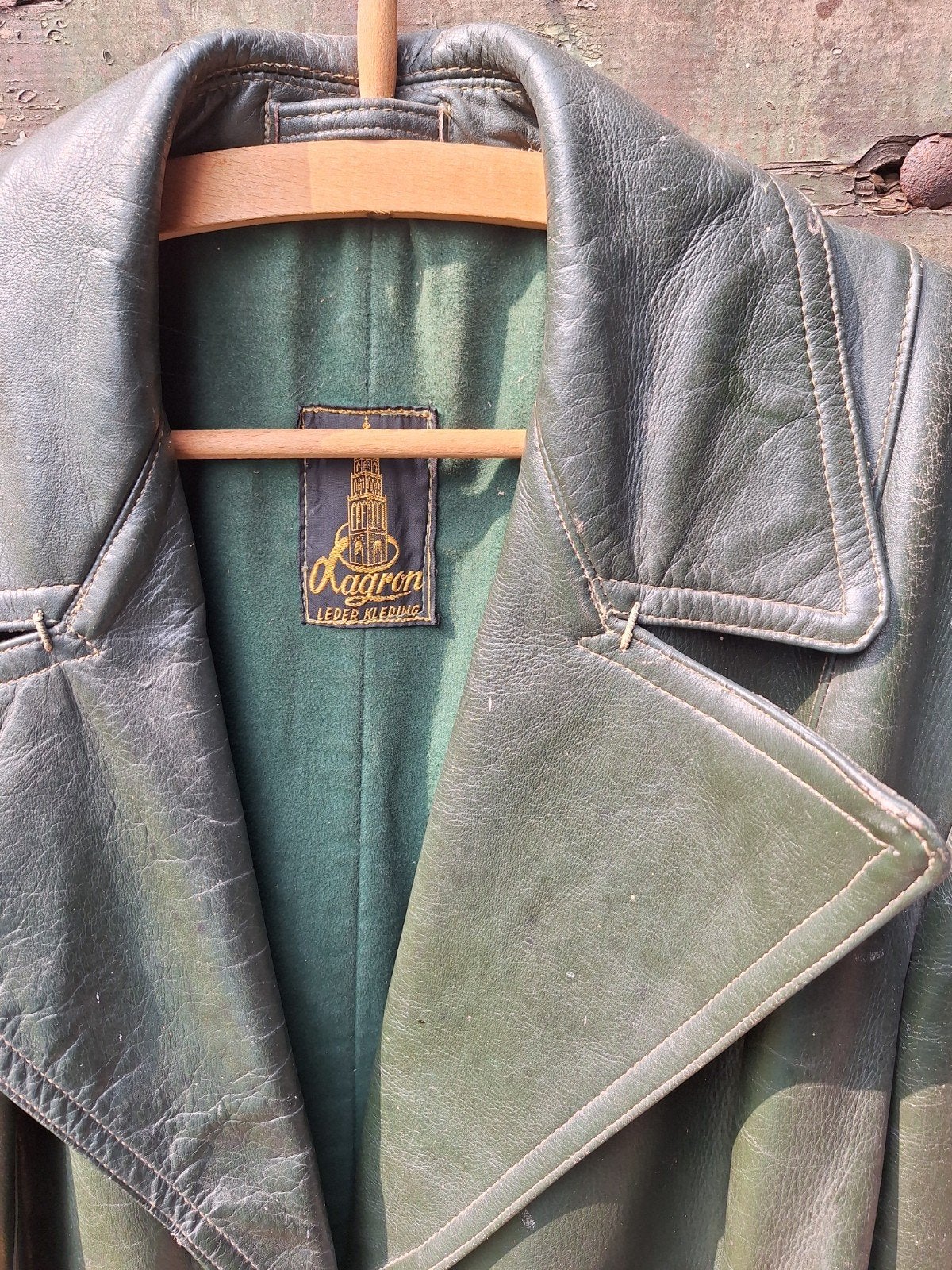 Vintage motorjas., Ophalen, Gedragen, Overige maten, Groen