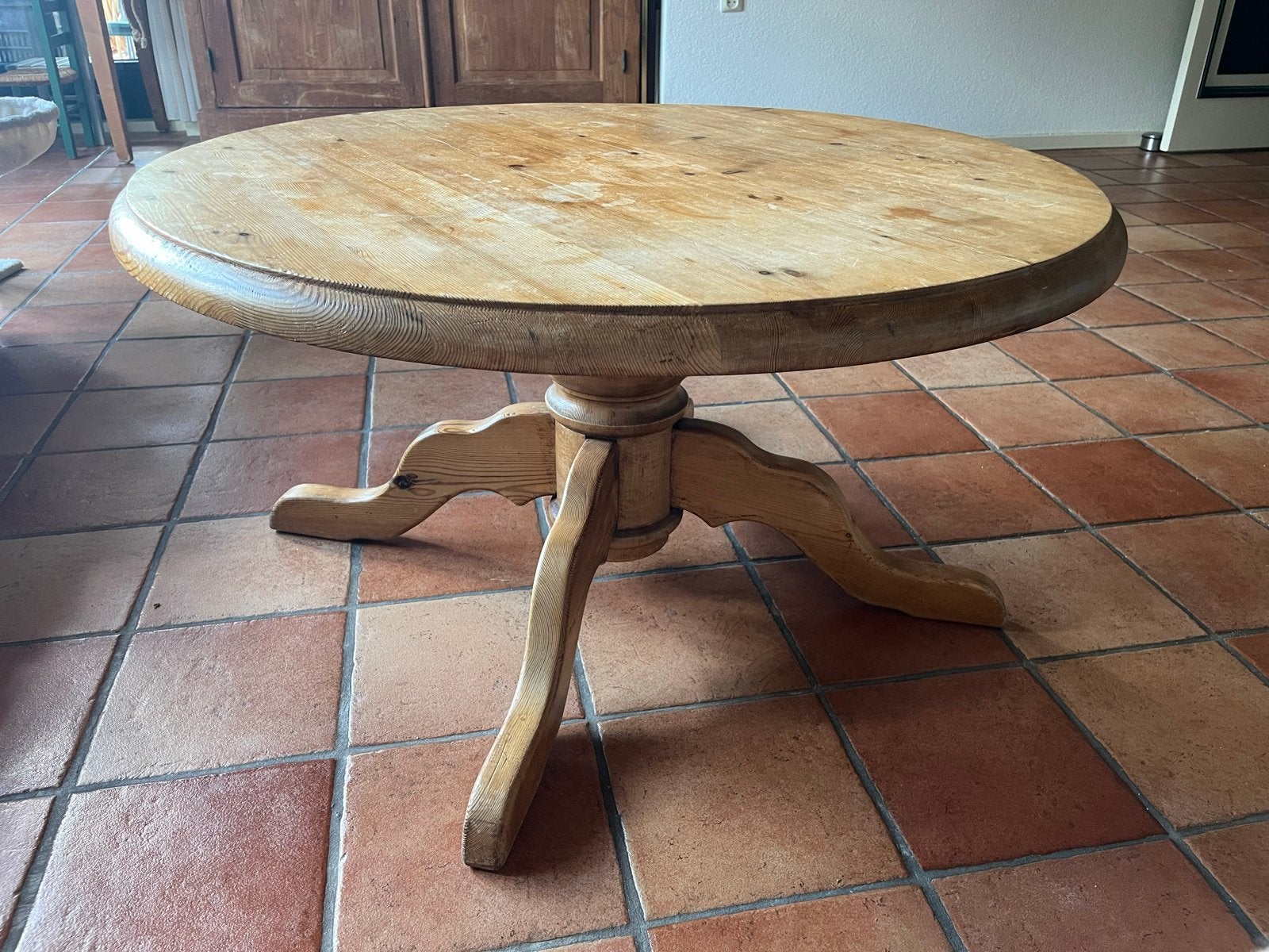 Grenen salontafel - Rond - ca. 90cm, Ophalen, Gebruikt, 50 tot 100 cm, Rond