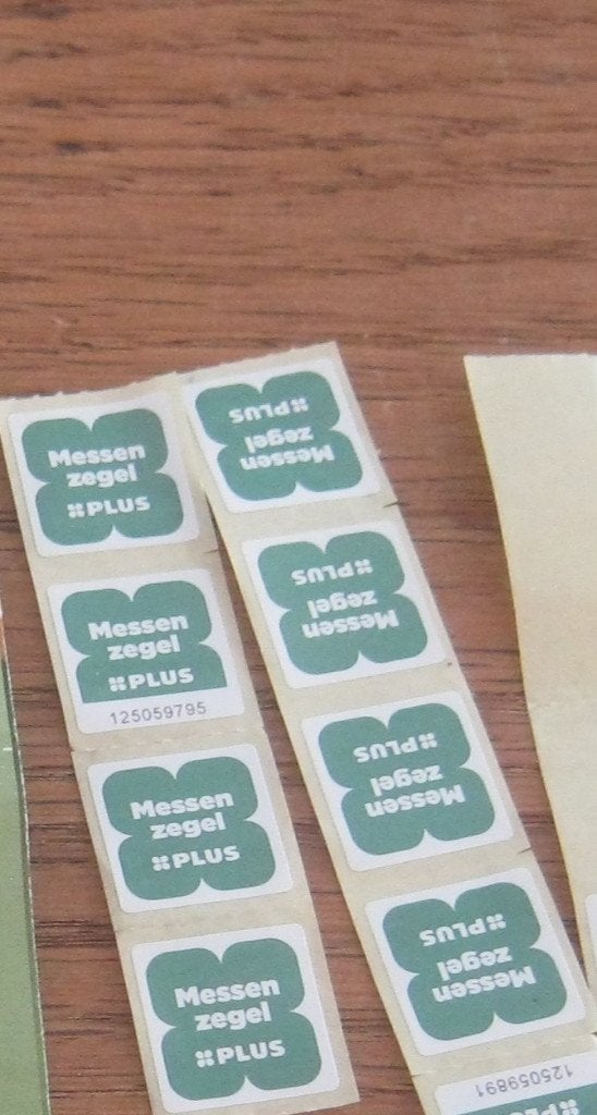 PLus messenzegels 2 stuks, Ophalen, Winkel, Super of Benzinepomp, Zegels, Bonnen of Punten