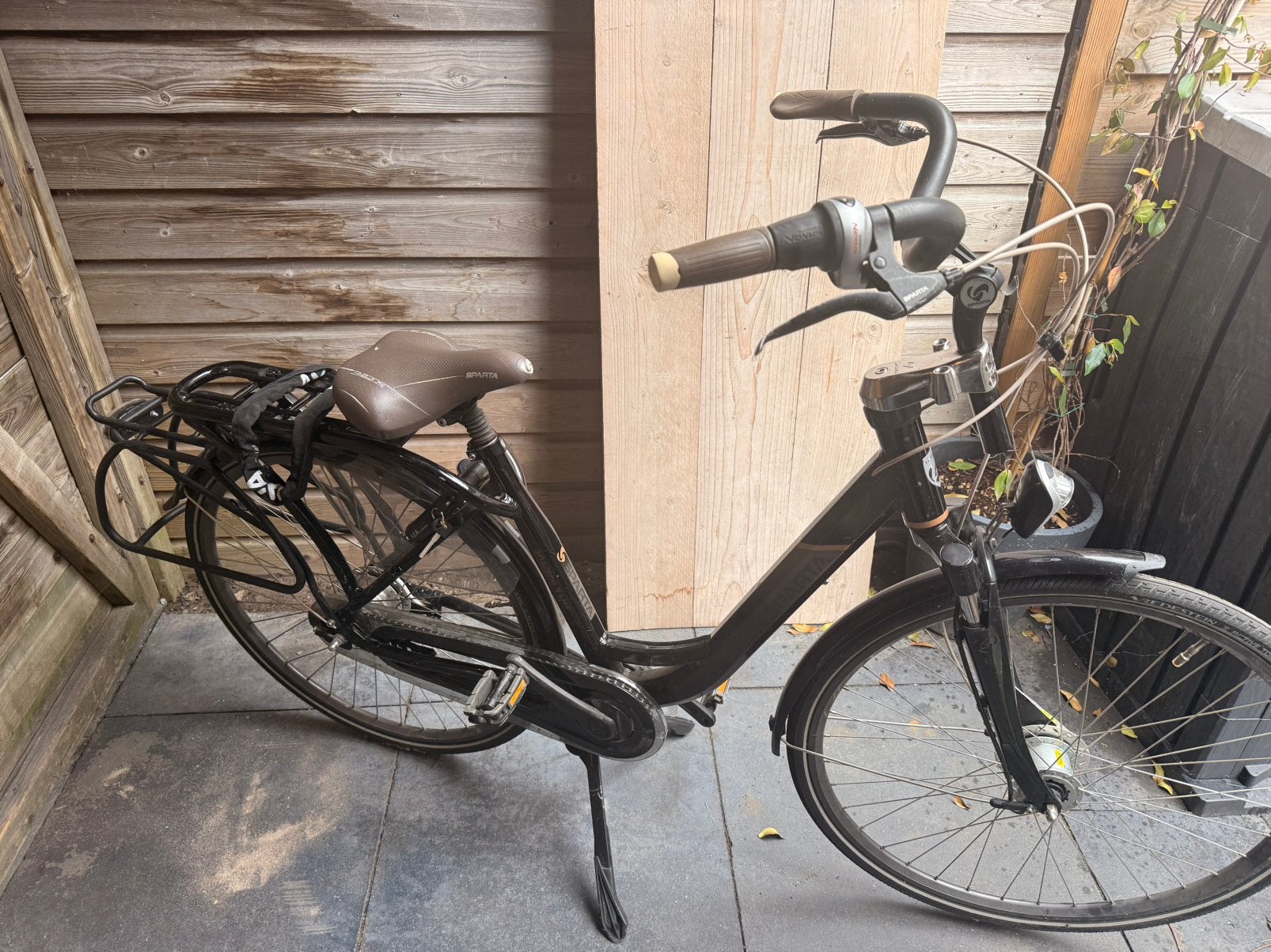 Moederfiets sparta amazon zwart/bruin/beige met voorvering!!, Fietsen en Brommers, Fietsen | Dames | Moederfietsen, 2 zitjes, Sparta