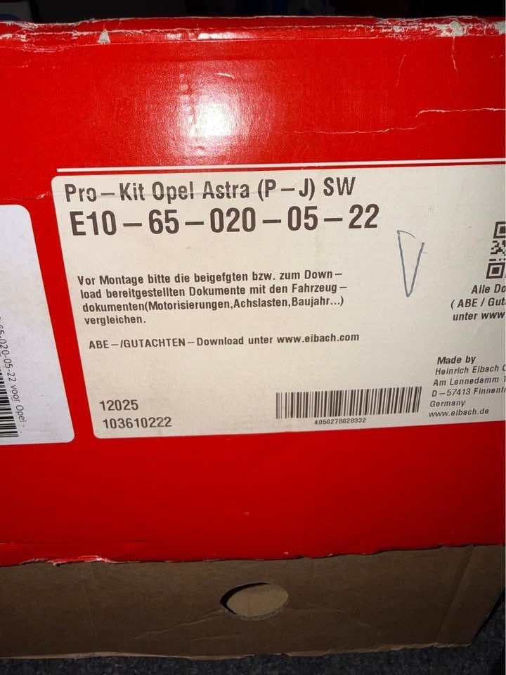 Verlagingsveren Astra J 1.4T sports Tourer, Ophalen, Gebruikt, Opel