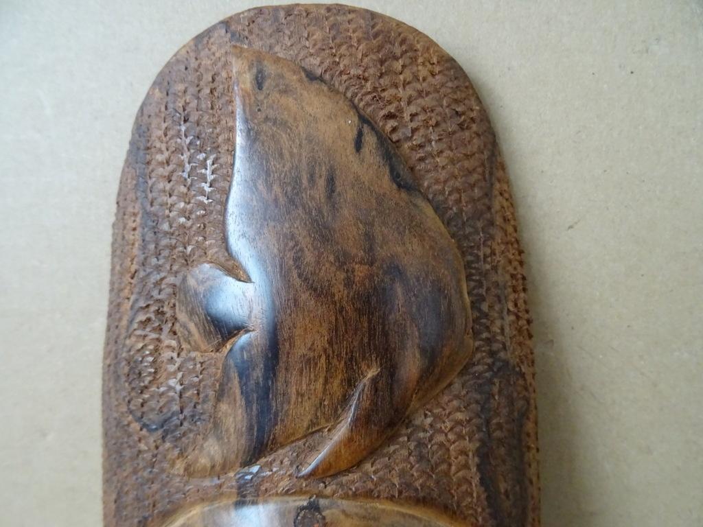 Afrikaans houten masker Kenia belegd met parelmoer 32cm 1980, Ophalen of Verzenden