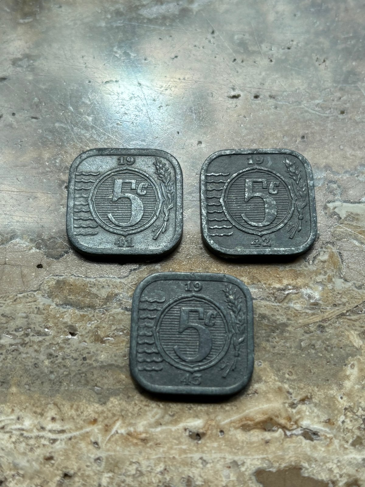 5 cent 1941-1942 en 1943 zink Wilhelmina, compleet, Postzegels en Munten, Munten | Nederland, Ophalen of Verzenden, Koningin Wilhelmina