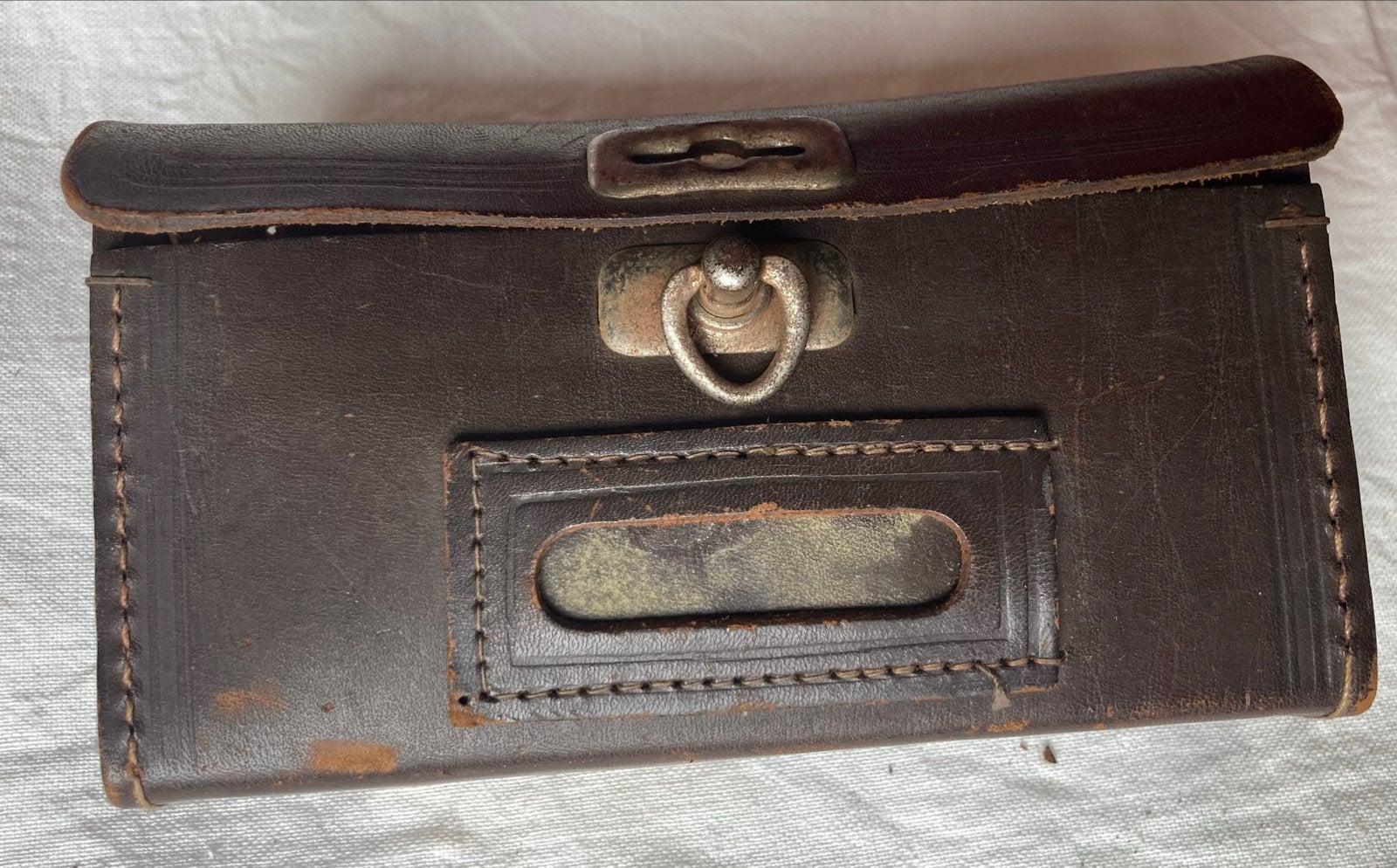 Vintage Fongers Groningen fietsgereedschapset in leren etui, Ophalen of Verzenden