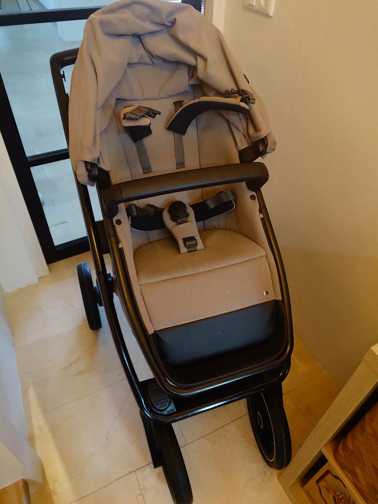 Dubatti two kinderwagen 2-1 zwart/taupe, Gebruikt, Combiwagen, Verstelbare duwstang, Ophalen