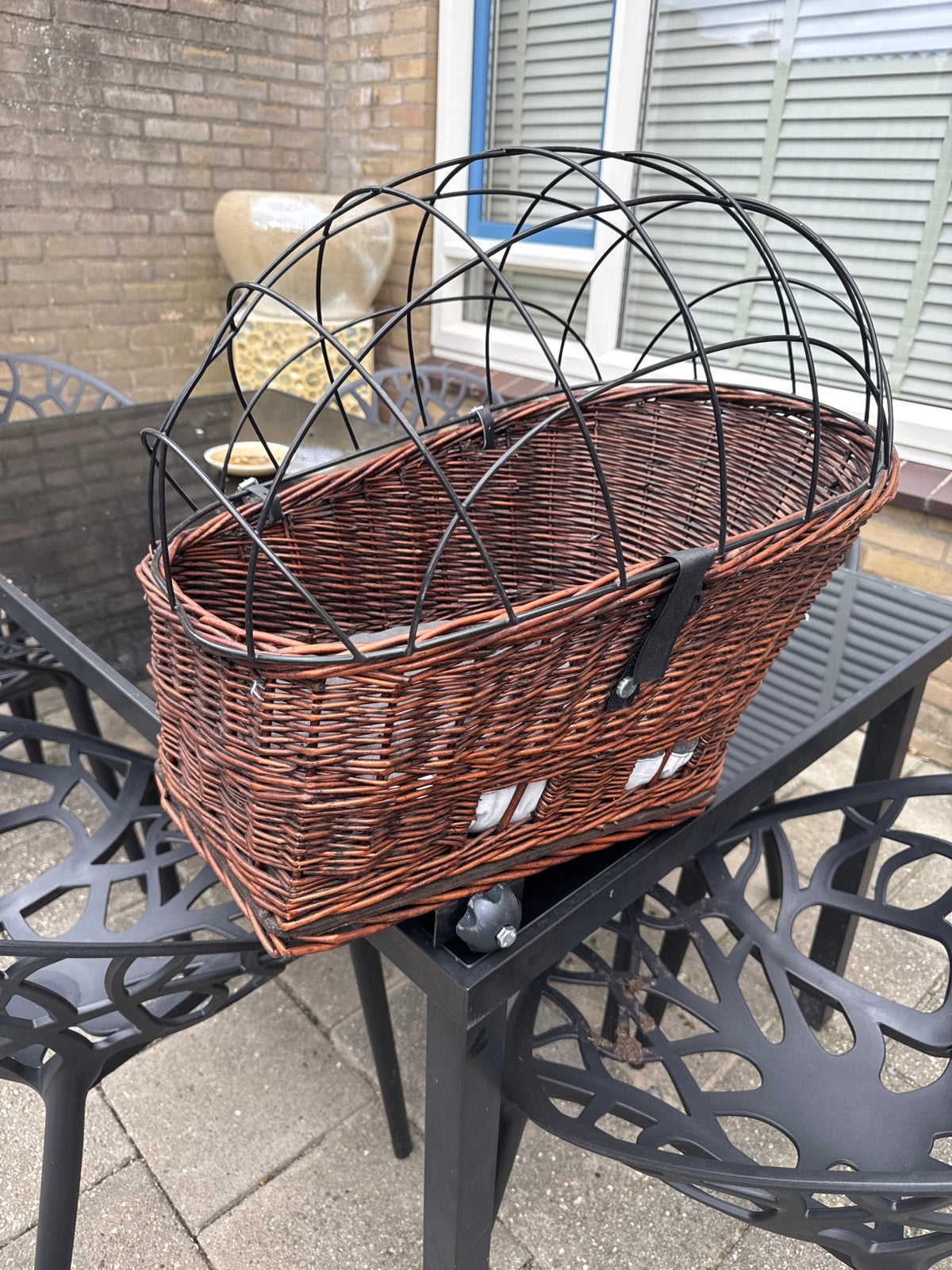 Hondenfietsmand met kussen en traliewerk, Ophalen, Zo goed als nieuw, Hondenkar, Minder dan 20 kg