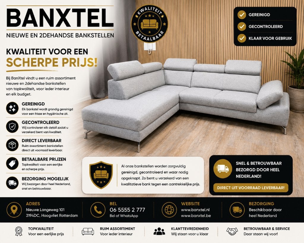 Zeer Mooie GRIJS MONTEL HOEKBANK  - TOPSTAAT !!!, Huis en Inrichting, Banken | Bankstellen, Info@banxtel.nl, Gebruikt, Hoekbank