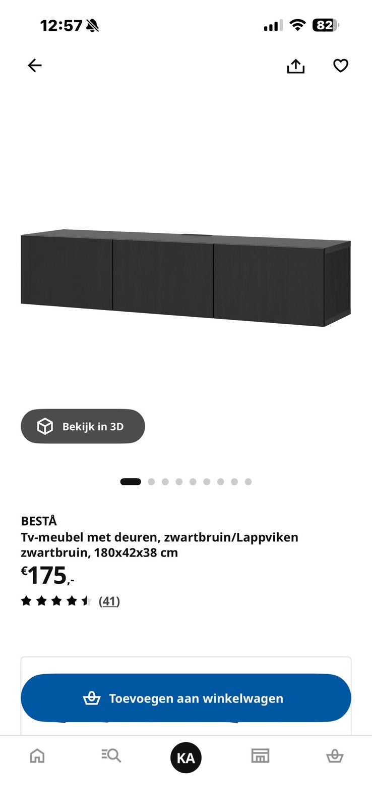 Besta tv meubel zwart bruin, Ophalen, Besta, 150 tot 200 cm, Nieuw