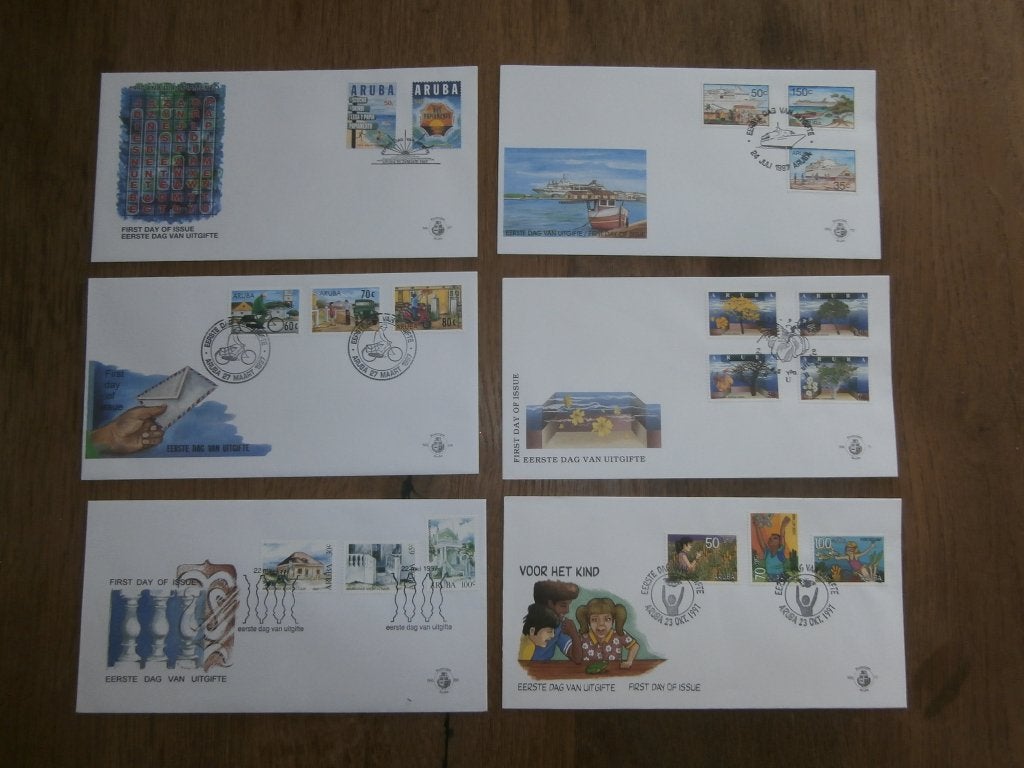 jaargang fdc's aruba  1997, Verzenden, Gestempeld