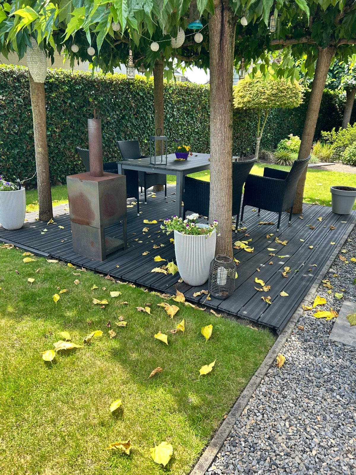 Antraciet composiet terras/vlonderplanken (incl. clips), Ophalen, Gebruikt