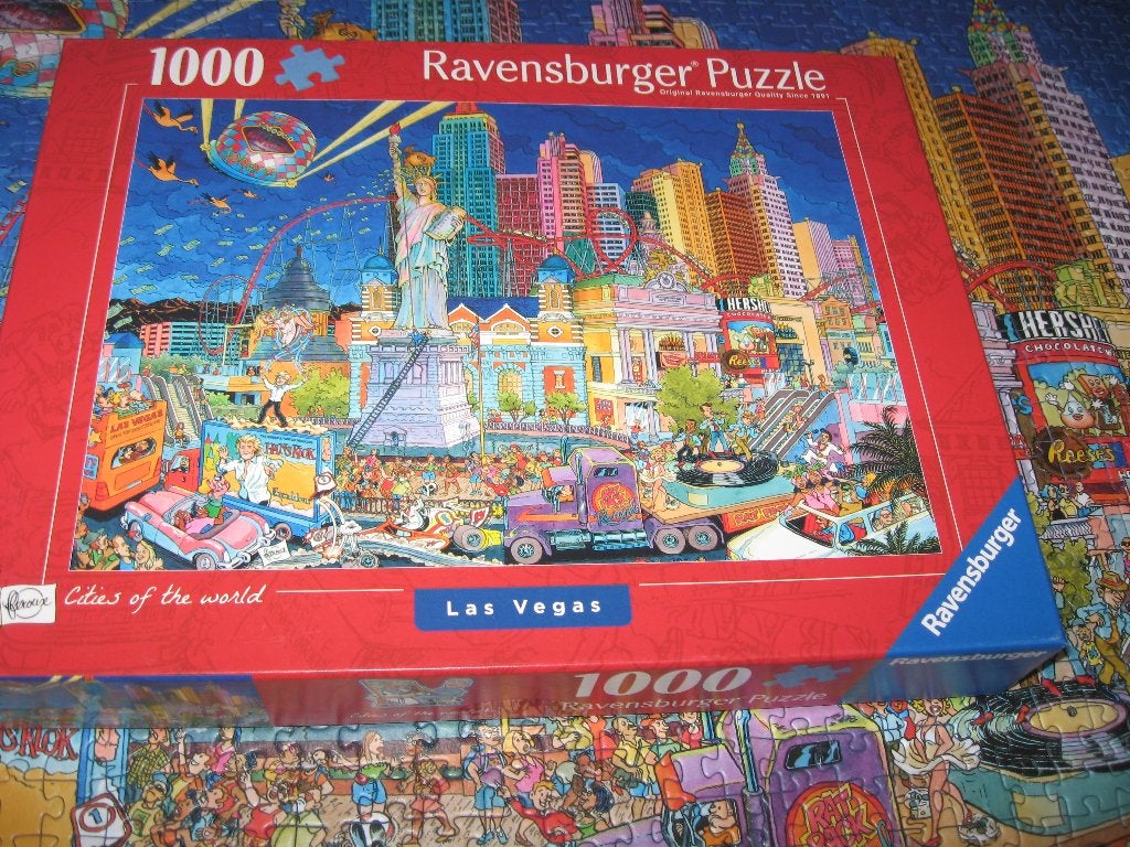 Cities of the world LAS VEGAS 1000 stukjes, Ophalen of Verzenden, 500 t/m 1500 stukjes, Gebruikt, Legpuzzel