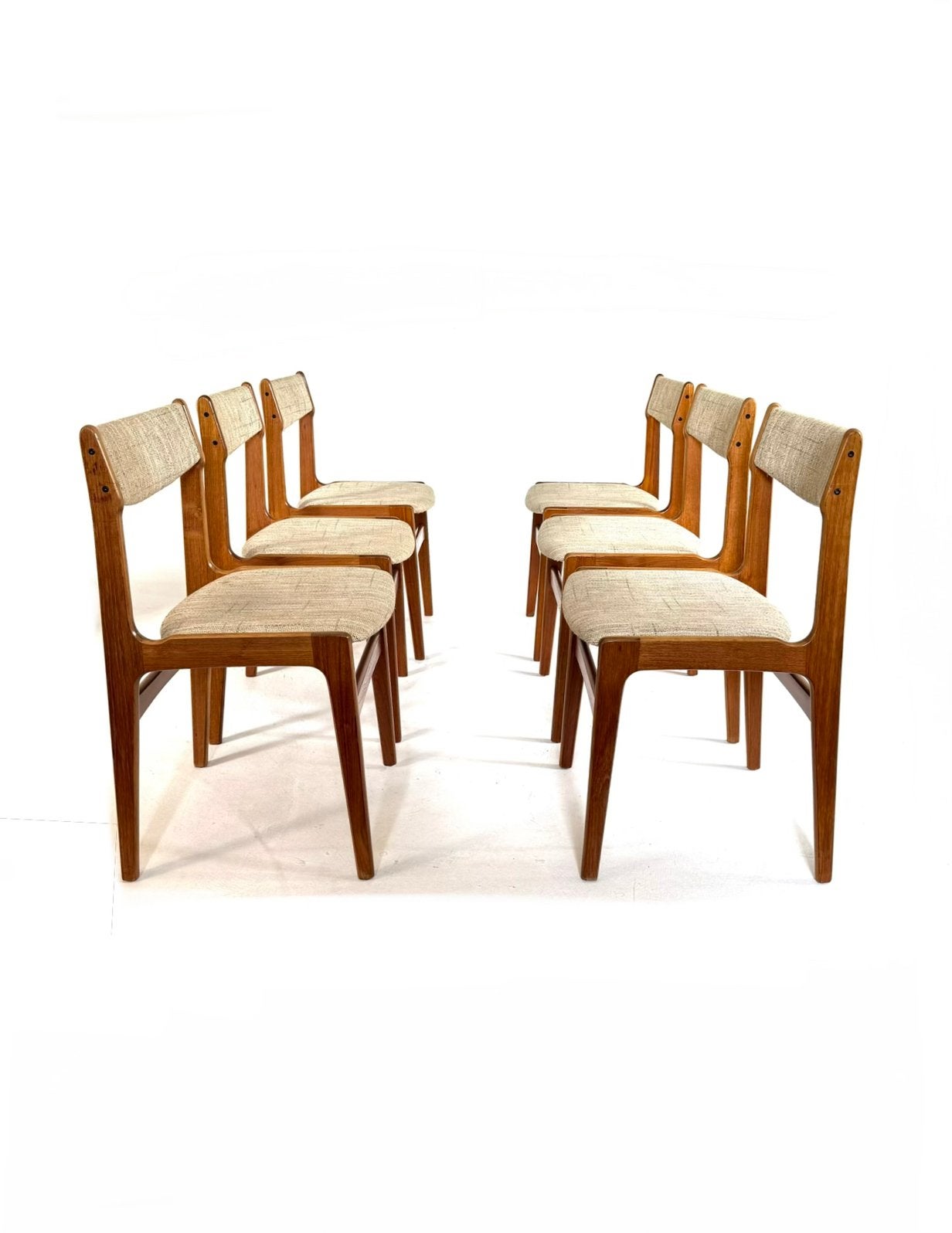 Set van 6 vintage eetkamerstoelen, Erik Buch ‘70, Huis en Inrichting, Stoelen, Erik Buch, Ophalen of Verzenden, Zo goed als nieuw