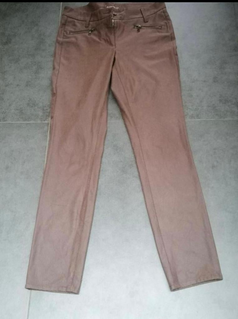 Gave Cambio dunne leer look stretch broek bruin maat 34, Bruin, Ophalen of Verzenden, Zo goed als nieuw, Maat 34 (XS) of kleiner