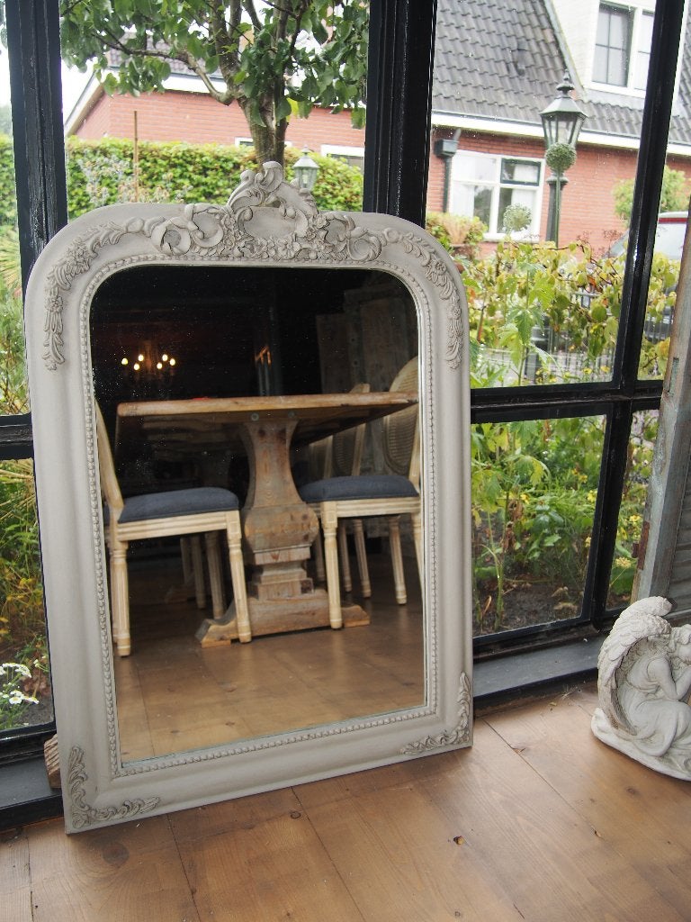 Landelijke houten spiegel - 90x64 cm, Ophalen, Gebruikt, Minder dan 100 cm, Rechthoekig