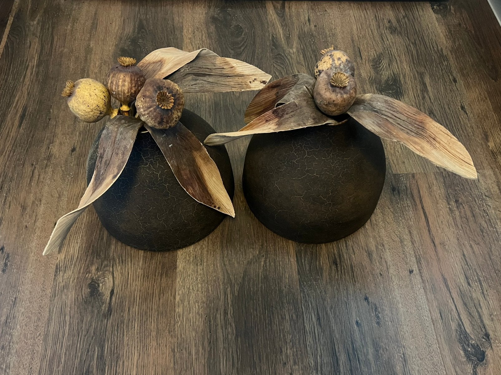 2 vazen, Ophalen of Verzenden, Zo goed als nieuw, Bruin, Glas