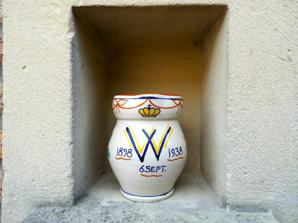 Goedewaagen gedenkkannetje kannetje Wilhelmina 1898-1938, Ophalen of Verzenden