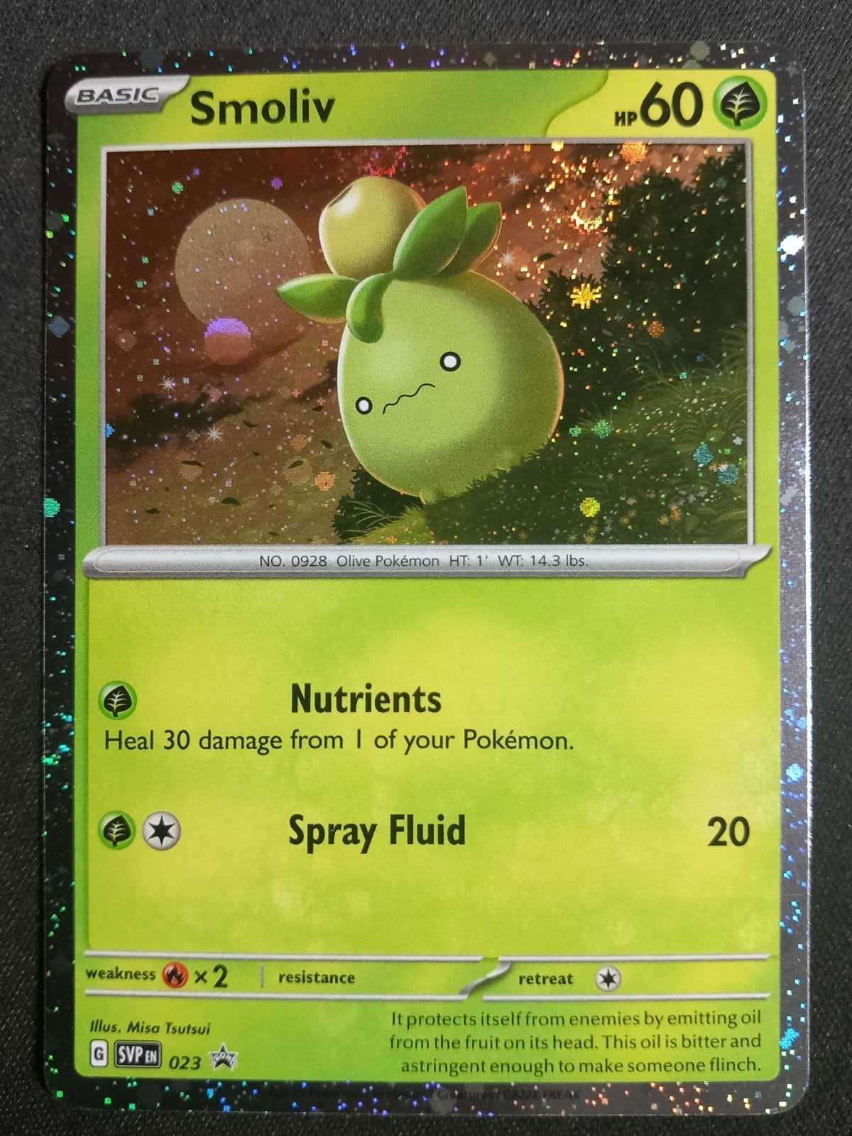 Pokemon Smoliv SVP023 Black Star Promo NM, Verzenden, Zo goed als nieuw, Losse kaart, Foil