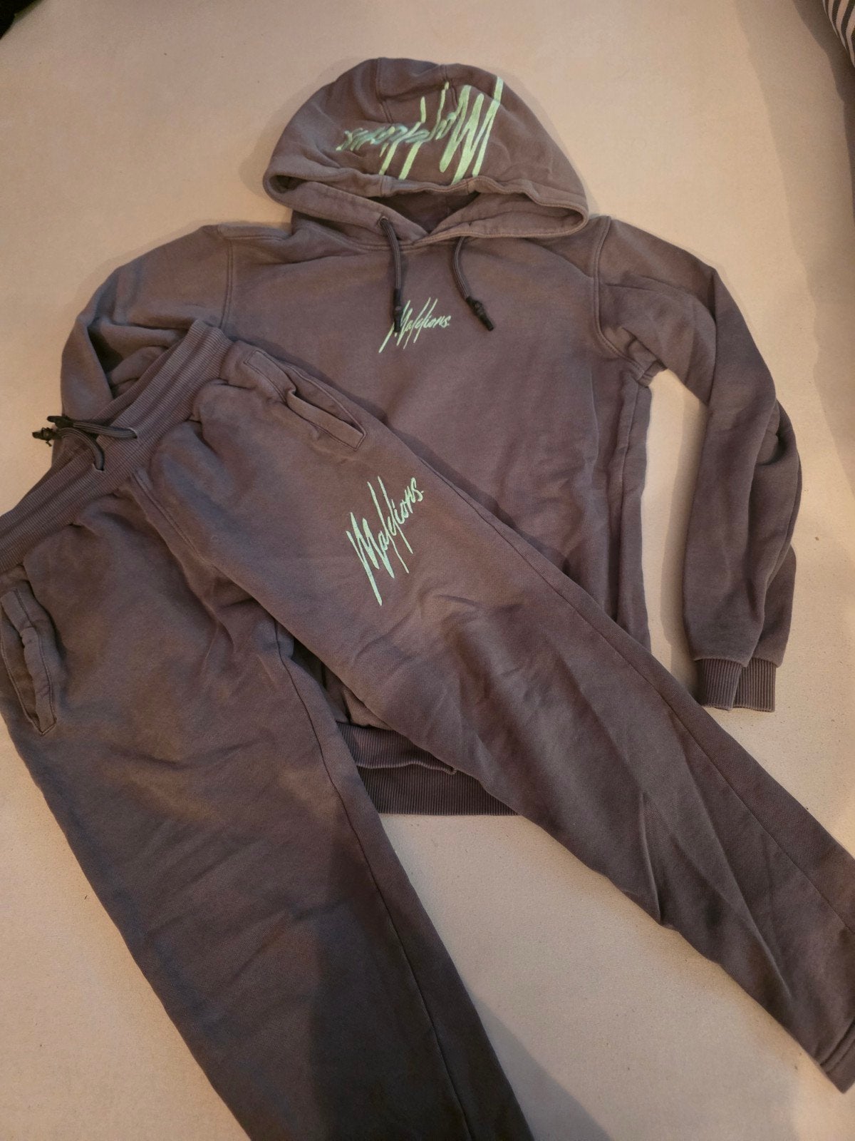 Malelions set grijs met groen logo - maat 164, Ophalen, Gebruikt, Malelions, Setje