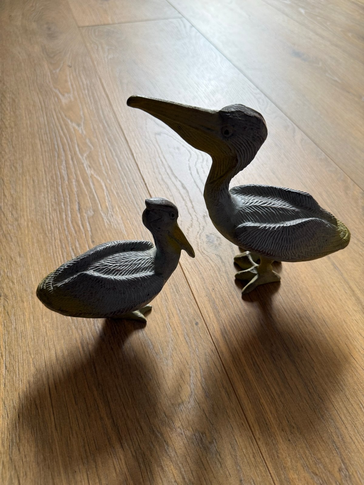 Pelikaan beeldjes - Set van 2 - Made in India, Ophalen of Verzenden, Zo goed als nieuw, Dier