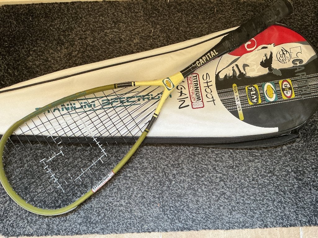 Squashen squash raket squashraket titanium spectrum, Ophalen of Verzenden, Gebruikt, Racket, Met hoes