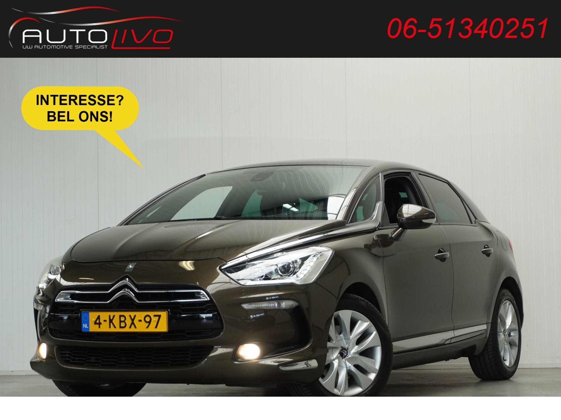 Citroën DS5 1.6 THP Business Executive AUTOMAAT! NL AUTO! N, Gebruikt, Zwart, Bruin, Automatische klimaatregeling