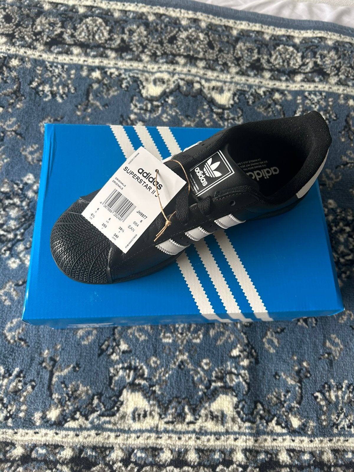 Adidas Superstar II zwart/wit gestreept maat 39,5 Nieuw, -, Zwart, -, Nieuw
