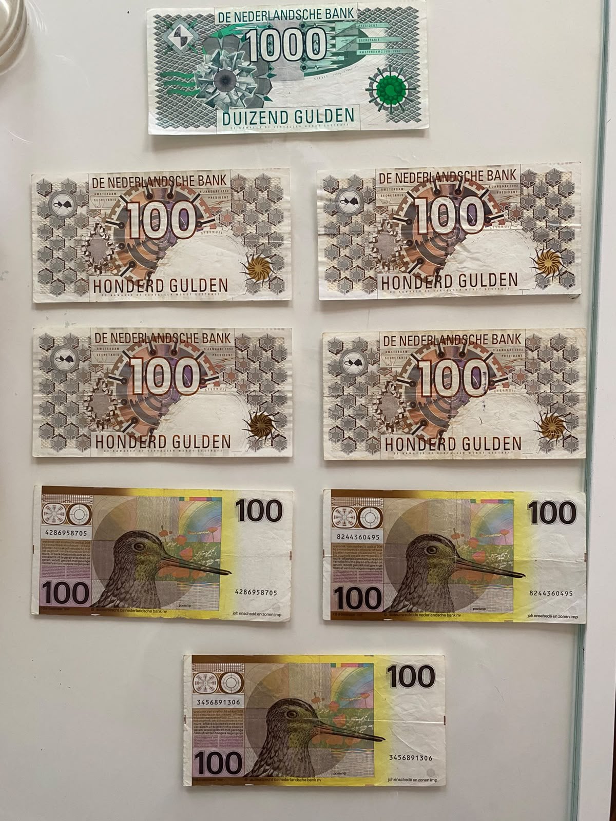 Gulden biljetten: 1000 gulden (collectors item) en 100 gulde, Postzegels en Munten, Ophalen of Verzenden, 1000 gulden, Setje