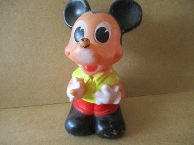 adv10194 mickey mouse piep figuur 2, Verzamelen, Ophalen, Mickey Mouse, Gebruikt, Beeldje of Figuurtje