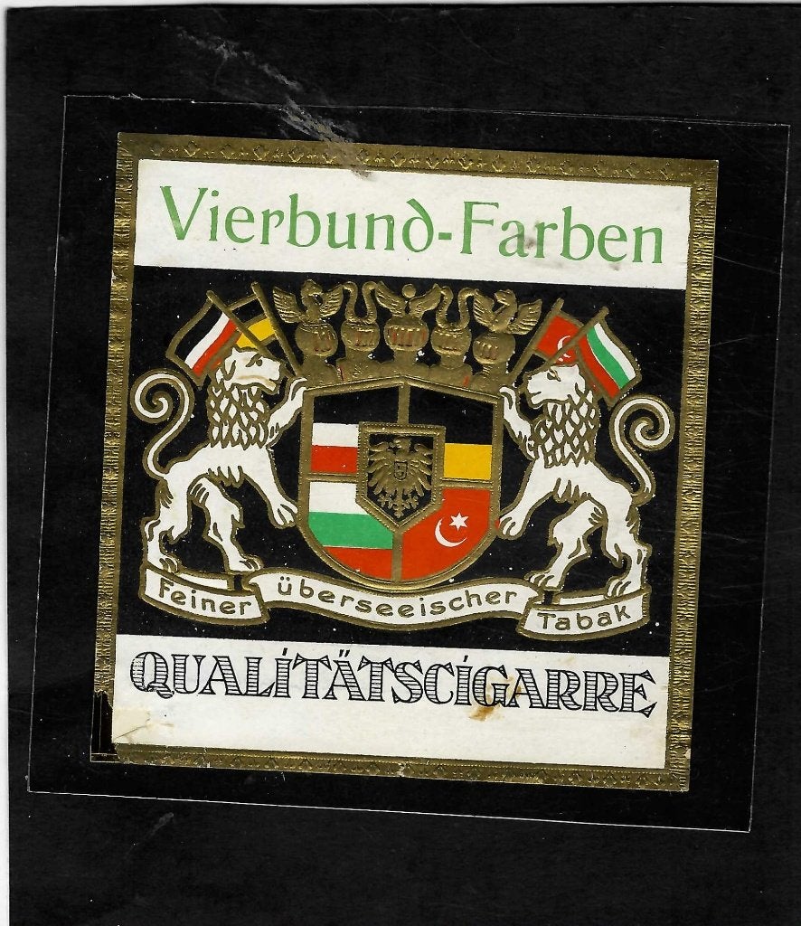 Vierbund farben   etiket, Ophalen of Verzenden, Gebruikt, Sigarenbandjes
