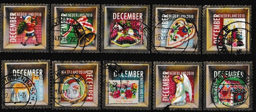 Decemberzegels 2010 – gebruikt – NVPH 2778-2787, Verzenden, Na 1940, Gestempeld