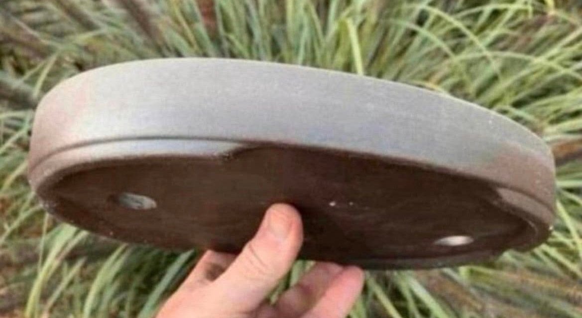 Bonsai schaal ovaal bruin ongeglazuurd Japans 27,2x18,7x3,9, Tuin en Terras, Ophalen of Verzenden, Zo goed als nieuw, Overige vormen