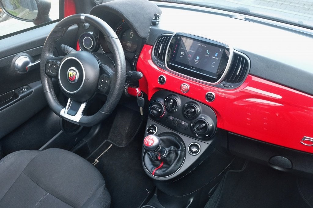 Fiat 500 1.2 Abarth Open dak, Carplay (bj 2013), Auto's, Voorwielaandrijving, Dealer onderhouden, Stof, Gebruikt