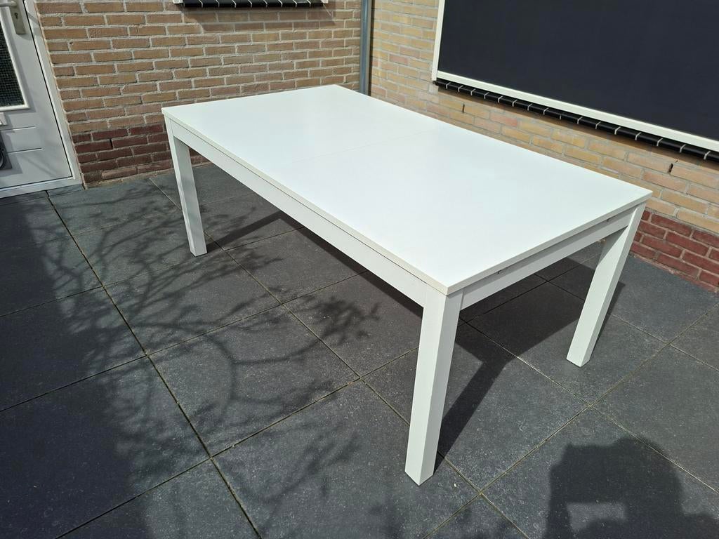 Ikea Bjursta eettafel wit - Uitschuifbaar, Huis en Inrichting, Tafels | Eettafels, Ophalen, Gebruikt, 100 tot 150 cm, 50 tot 100 cm
