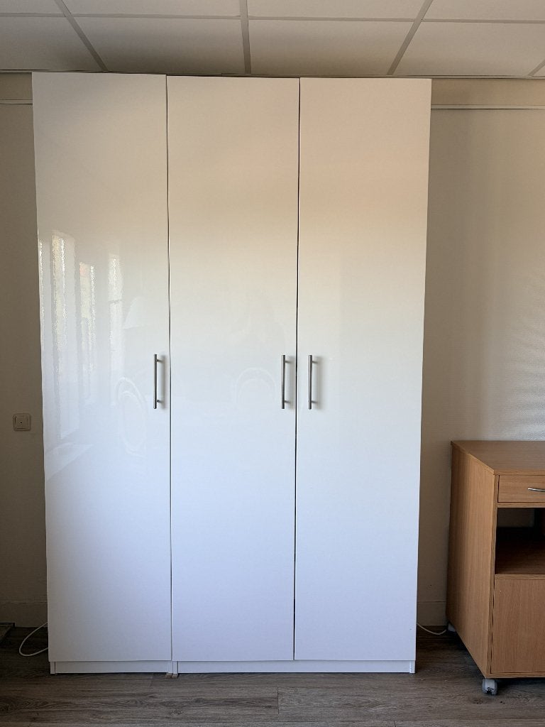 Ikea / Pax kasten hoogglans wit 38cm diep, totaal 1,5m breed, 100 tot 150 cm, 200 cm of meer, Zo goed als nieuw, Modern hoogglans wit