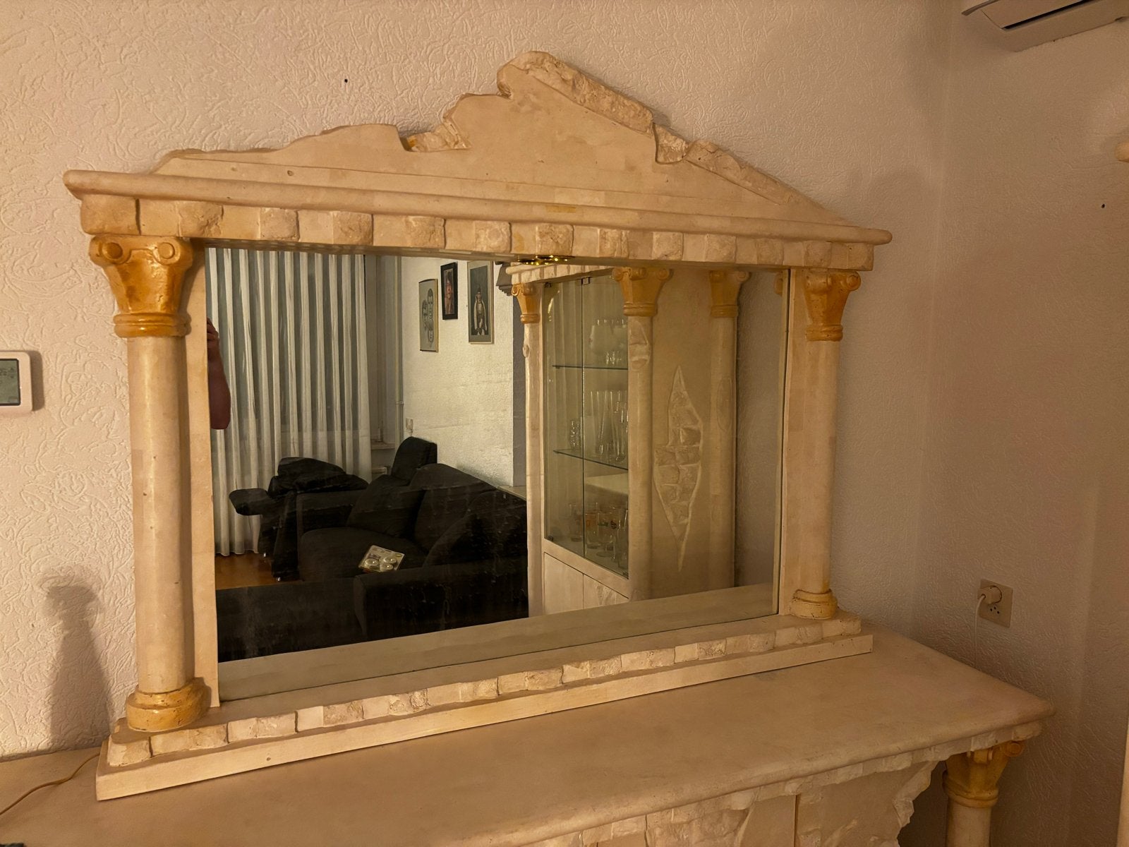 Spiegelmeubel in Grieks-Romeinse stijl, Huis en Inrichting, Ophalen, Gebruikt, 100 tot 150 cm, 125 cm of meer