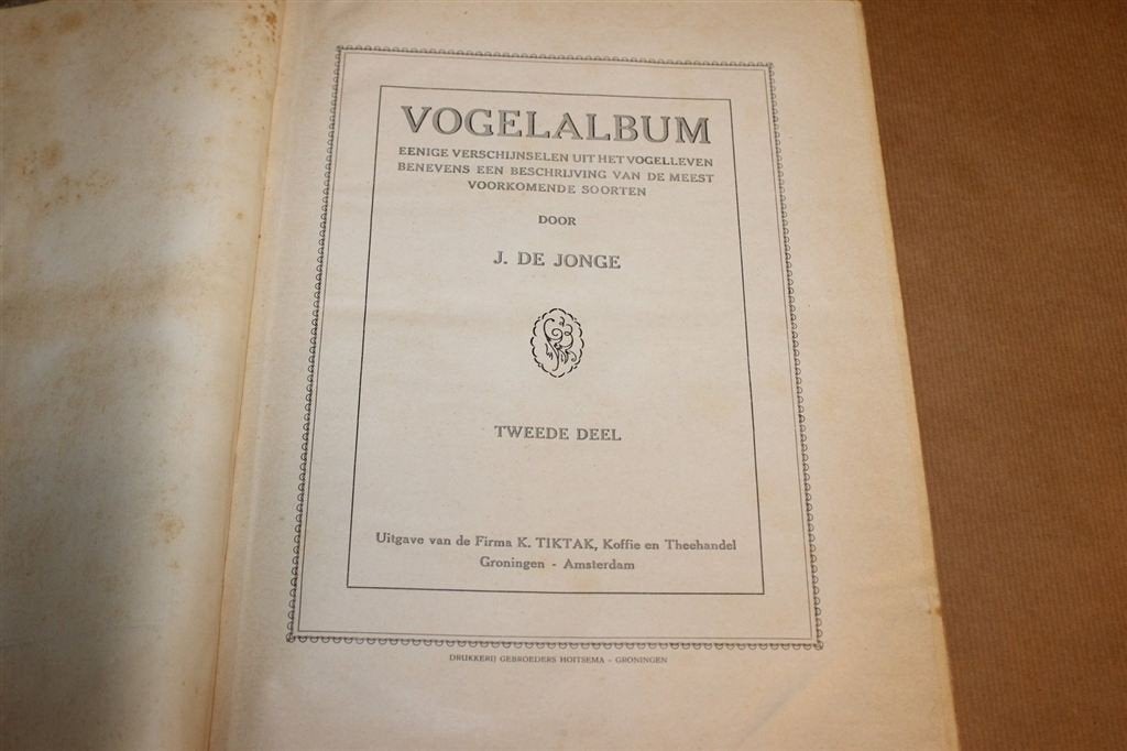 Vogelalbum Deel 2 — Compleet Plaatjesalbum Tiktak 1927, Boeken, Ophalen of Verzenden, Gelezen