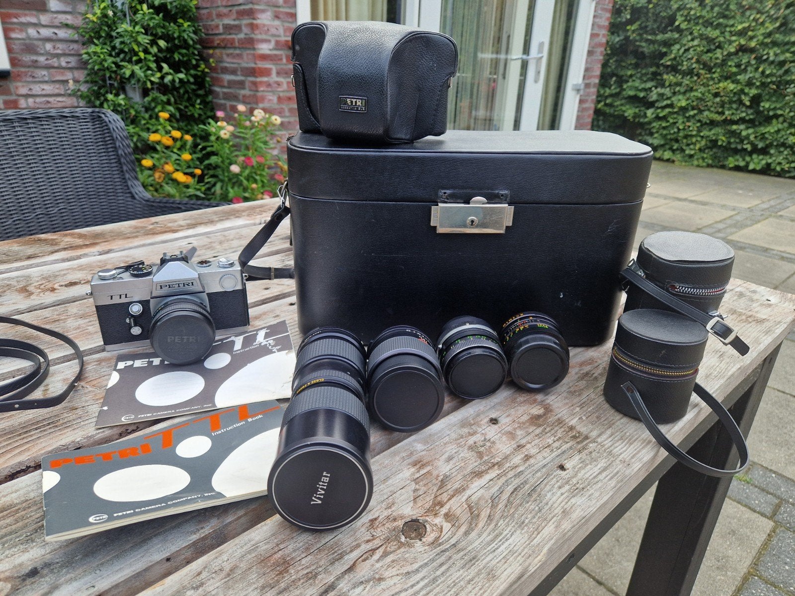 Petri TTL camera met 4 lenzen en accessoires, Overige merken, Gebruikt, Overige vattingen, Zoom