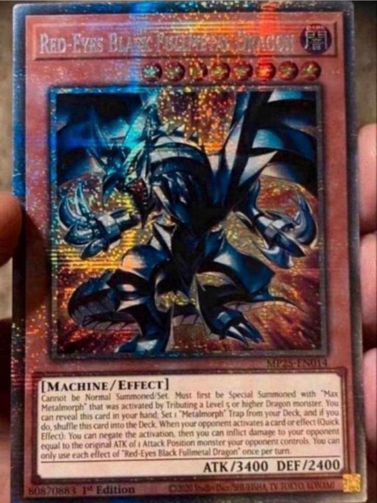 Yu-Gi-Oh!Red Eyes Black Fullmetal Dragon MP25 Starlight Rare, Ophalen of Verzenden, Zo goed als nieuw, Foil