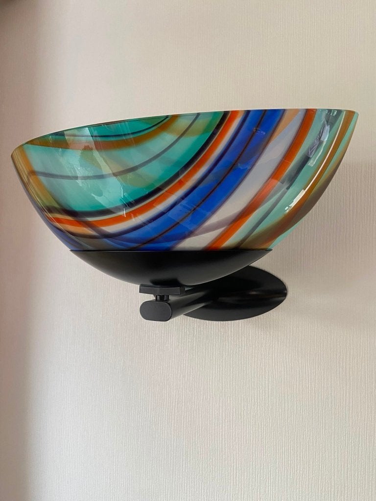 Wandlamp, Ophalen, Meerkleurig, Zo goed als nieuw, Glas